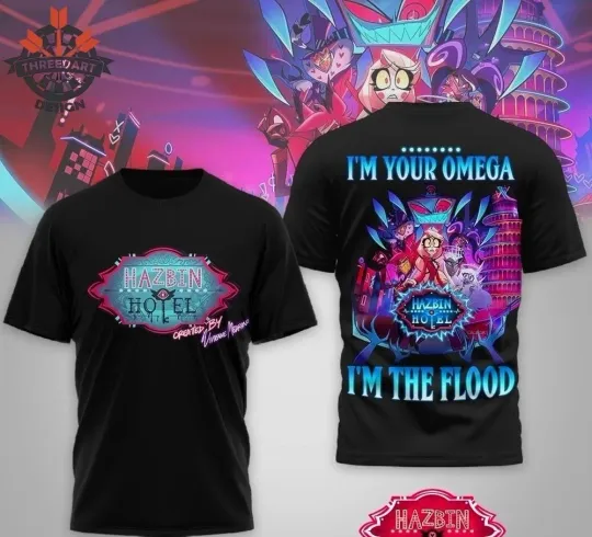 Discover Hazbin Hotel I’m Your Omega I’m The Flood 3D T-Shirt