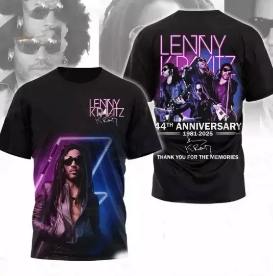 Discover Thanks For Memories Lenny Kravitz 44th Anniversary 1981 AOP 3D T-shirt