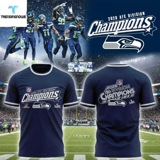 Discover Seattle Seahawk Super B.owll 2026 Division Champions 3D Shirt S-5XL