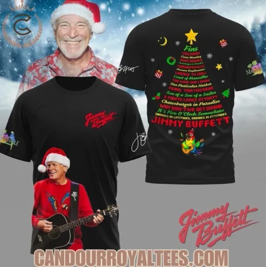 Jimmy Buffett Christmas 3D All Over Printed T-Shirt