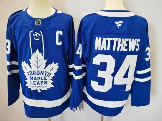 Discover NHL 2025-2026 Toronto Maple Leafs Auston Matthews 34 Sewn Jersey 3XL Blue NWT