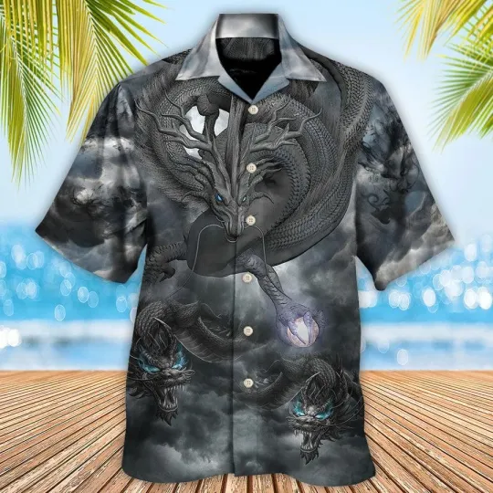 Discover Black Dragon Hawaiian Shirt For Summer Always Be A Dragon Hawaiian Shirts Outfi