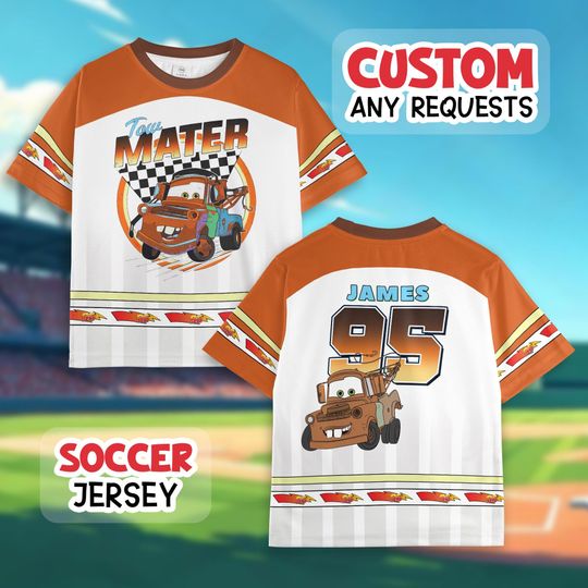 Discover Personalized Disney Tow Matter Soccer Carrera Shirt, Custom Cars Baseball Jersey Team, Personalized Jersey, Disney Team Outfit