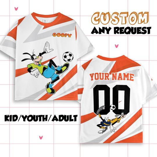 Discover Personalized Disney Goofy Soccer Jersey Shirt, Disney Goofy Shirt, Disneyland Team Matching Outfit