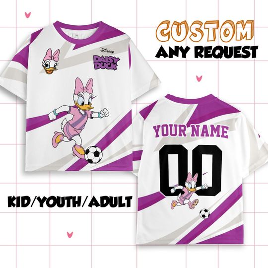 Discover Personalized Disney Daisy Soccer Jersey Shirt, Disney Daisy Shirt, Disneyland Team Matching Outfit