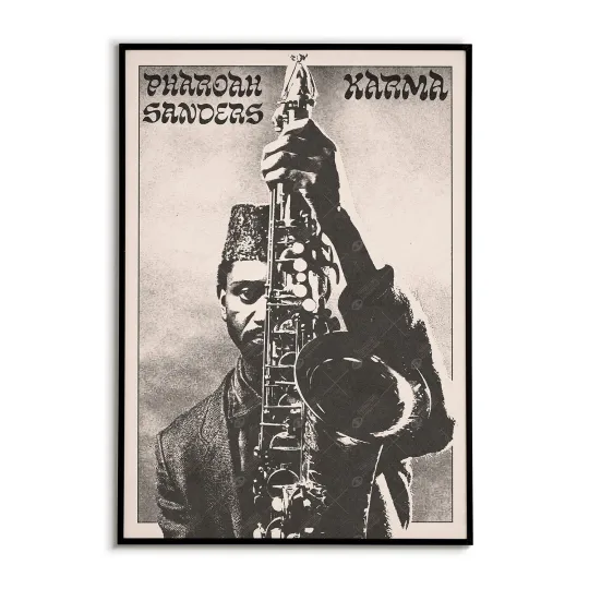 Discover Pharoah Sanders Karma Vintage Jazz Poster Vertical Wall Art