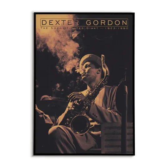 Discover Dexter Gordon Retro Jazz Music Wall Art Poster