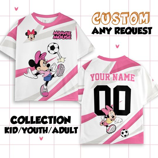 Discover Personalized Disney Minnie Mouse Soccer Jersey Shirt, Disney Minnie Mouse Shirt, Disneyland Team Matching Outfit