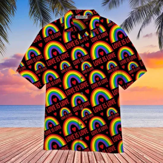 Discover LGBT Aloha Hawaiian Shirts For Summer Love Is Love Rainbow Colorful LGBT Hawaiia
