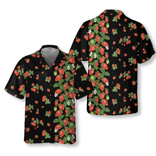Discover Strawberries Line Hawaiian Shirt Strawberry Shirt For Men Women Strawb