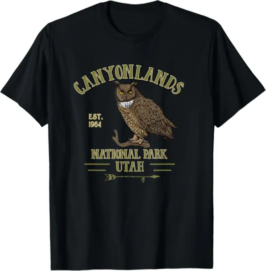 Discover CANYONLANDS NATIONAL PARK UTAH Great Horned Owl souvenir T-Shirt