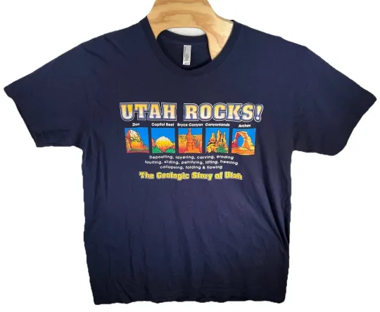Utah Rocks Geology T-Shirt Nature  Tourist Mighty 5 National Parks USA Made