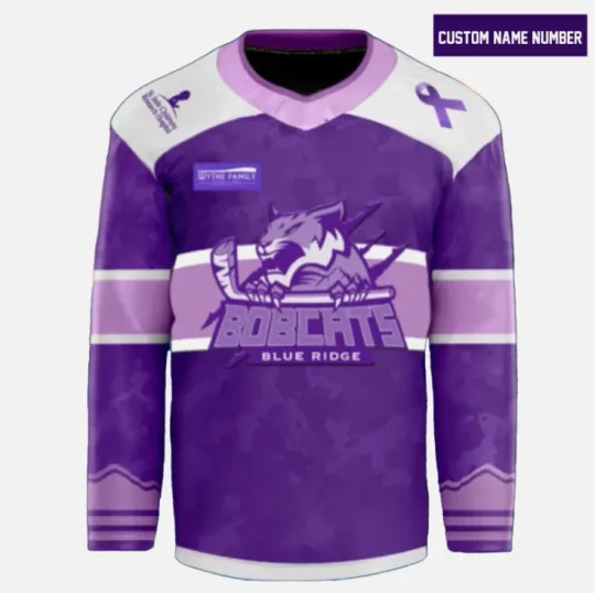 Discover Personalized Bobcats Fight Cancer 2025 Hockey Jersey Gift For Valentine