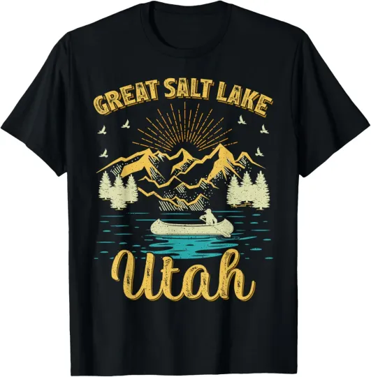 Discover Summer Vacation Retro Mountain Utah Great Salt Lake T-Shirt