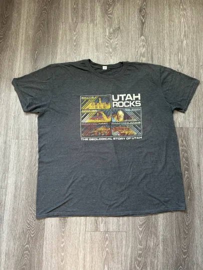 Utah Rocks Graphic T-Shirt - Charcoal Gray