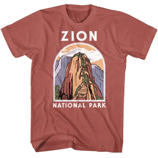 Discover Zion Angel's Landing Men's T Shirt National Park Utah Red Rock Country