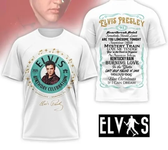 Discover Elvis Presley 2026 Birthday Celebration AOP 3D T-Shirt