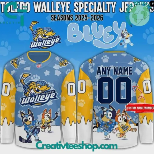 Discover Personalized Toledo X BlueyDad Day 2025 Hockey Jersey Gift For Valentine