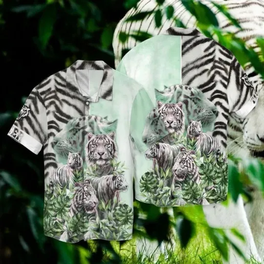 Discover Love White Tiger 1 Hawaiian Shirt