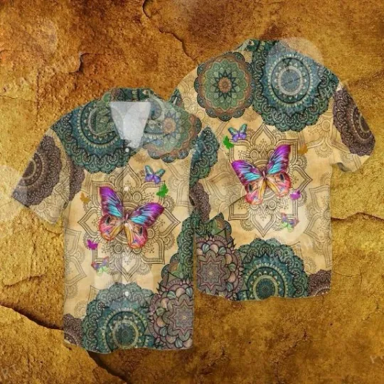 Discover Memorial Day Hippie Butterfly Hawaiian Shirt