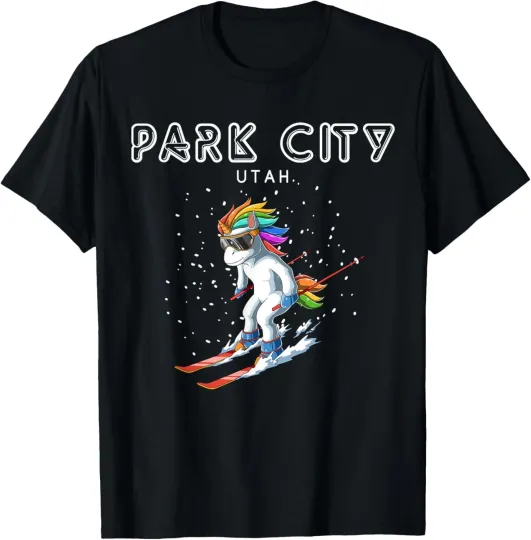 Discover Park City Utah - Unicorn USA Ski Resort 80s Retro Gift T-Shirt
