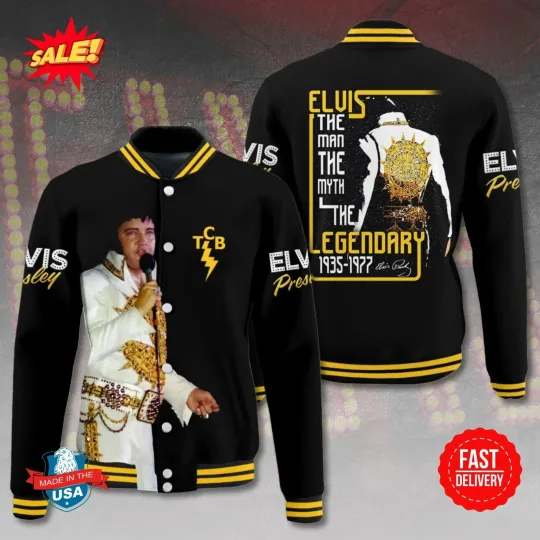 Discover Elvis Presley Baseball Jacket - Rock & Roll Tribute