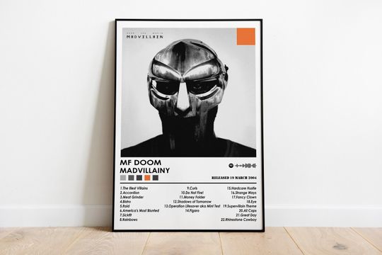 Discover MF Dooom Poster Print | Madvillainy Poster | Music Poster | Album Cover Poster | Wall Decor | Music Gift | Room Decor