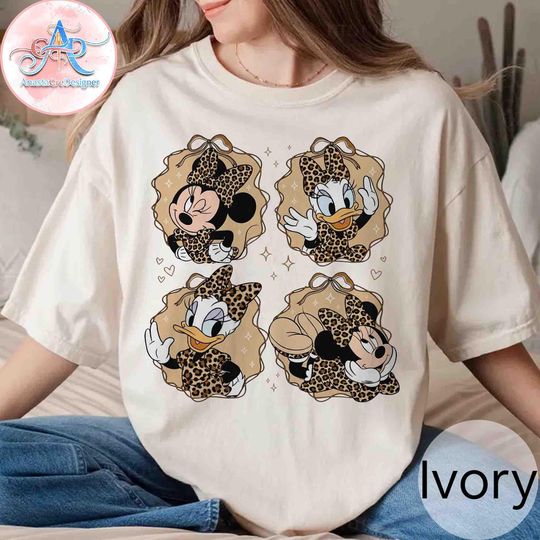 Discover Comfort Colors Minnie Mouse And Daisy Duck Leopard Shirt, Disney Bestie Vacation Shirt, Disneyland Girls Matching Trip, WDW Bestie Tee