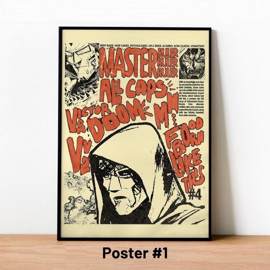 Mf Dooom Poster, Mf Dooom Wall Art, Mf Dooom Print, MF Dooom Comic Poster, Minimal Wall Art