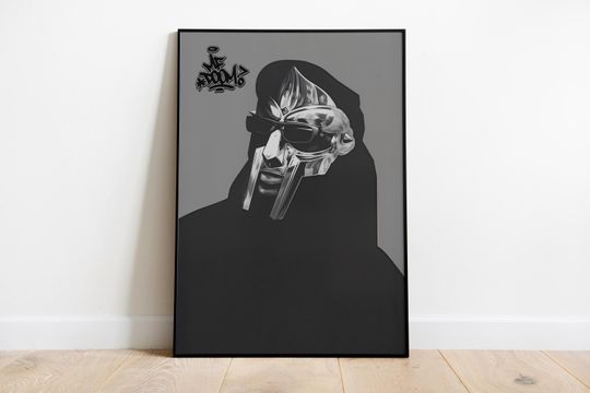 Discover MF Dooom Poster, Iconic Hip Hop Rap Wall Art Print, Vintage Retro Music Decor, Underground Rap Legend Artwork