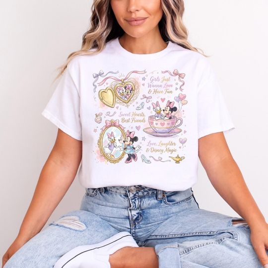 Minnie and Daisy Besties Girlie Disney T-Shirt, Disney Shirt For Fan