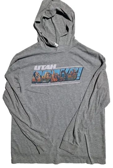 Utah Rocks Men's , Gray w/Utah Rocks Logo, Hoodie