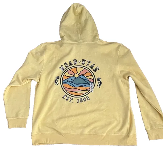 Discover Lone Rock Clothing Moab Utah Hoodie Mens Yellow