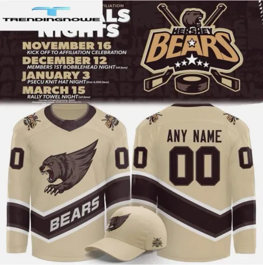 Discover Personalized Hershey Bear Night 2025 Hockey Jersey Gift For Valentine
