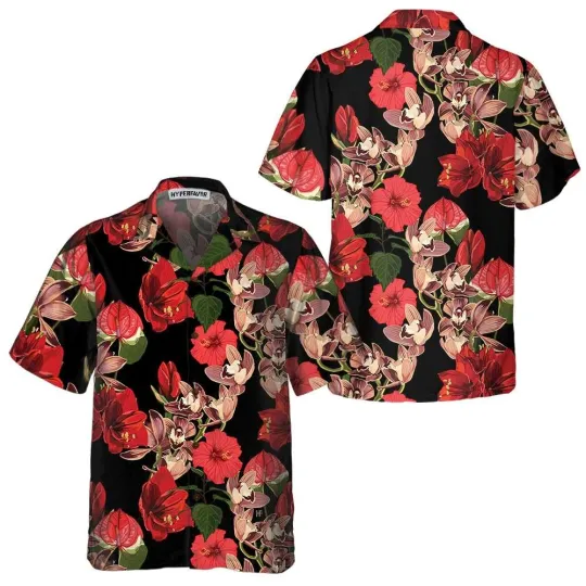 Discover Exotic Hibiscus And Tropical Plants Hawaiian Shirt Unique Red Hibiscus