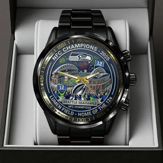 Discover Seattle Seahawk 2025 Champions Stainless Steel Watch