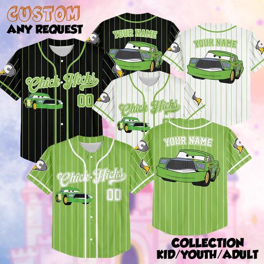 Discover Personalized Chick Hicks Baseball Jersey, Custom Disney Cars Chick Hicks Shirt, Cars Baseball Team Outfit, Birthday Gift