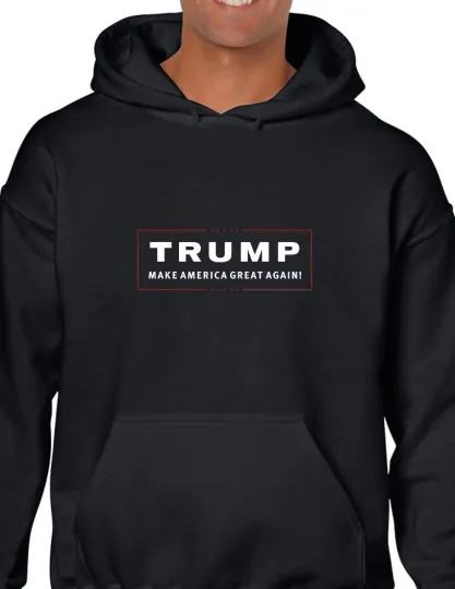 Discover Trump Make America Great Again Republican Donald Black Hoodie Hooded Sweatshirt