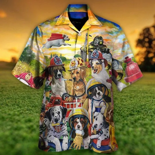 Dog Hawaiian Shirt Dog Rescue Hero Helpers Aloha Hawaiian Shirt For Summer Rescu