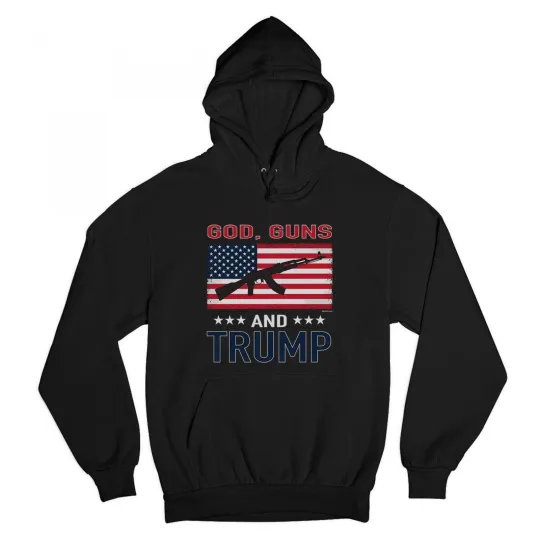 Discover God Guns and Trump Sweatshirt American Flag Donald Trump 2024 MAGA Hoodie