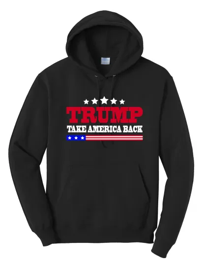 Discover Trump Take America Back Flag Black Hoodie MAGA 2024 Election Republican