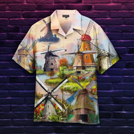Discover Peaceful Windmill Scenery Hawaiian Shirt For Men Women Adult Hw4879