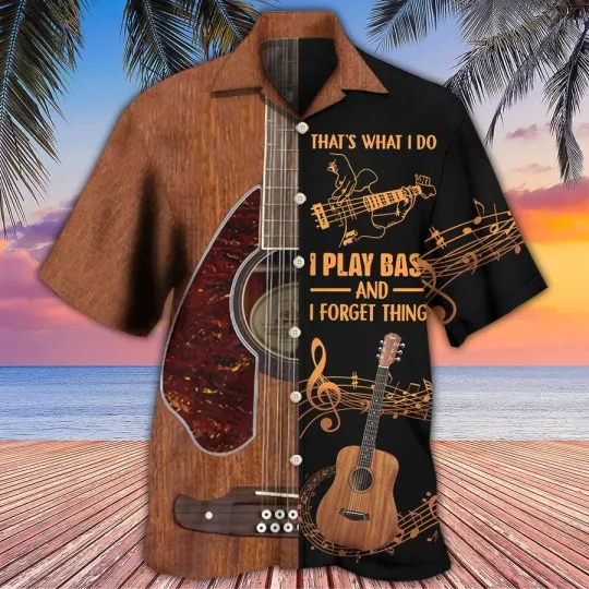 Discover Guitar Aloha Hawaiian Shirt For Summer Guitar Thats What I Do I Play Bass Hawaii