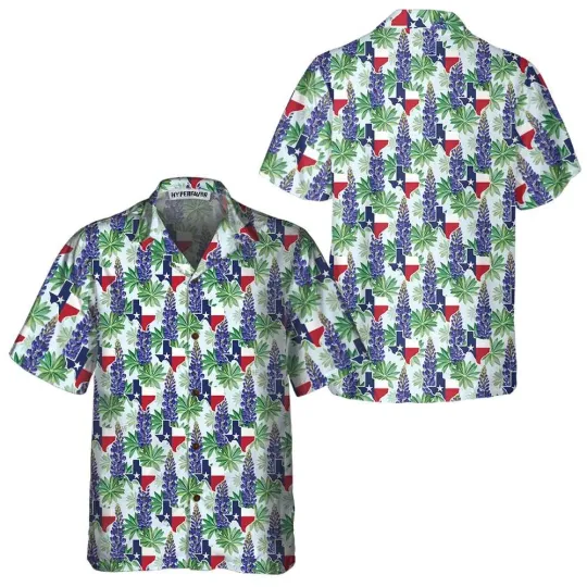 Discover Texas Bluebonnet Hawaiian Shirt Unique Texas Shirt Gift For Te