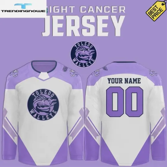 Discover Personalized Toledo Hockey Fight Cancer 2025 Hockey Jersey Gift For Valentine