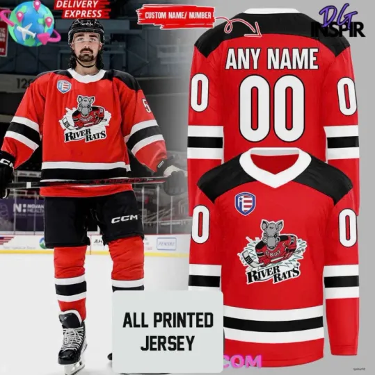 Discover Personalized Charlotte River Rats 2025 Hockey Jersey Gift For Valentine