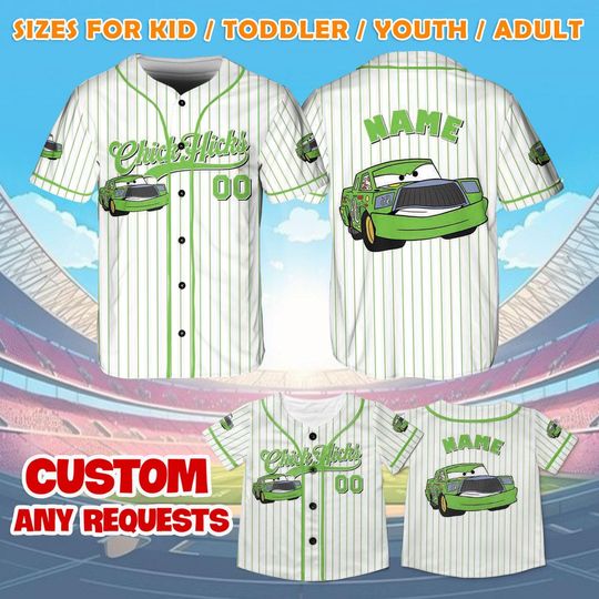 Discover Pixar Cars Chickhicks Jersey Shirt, Disney Cars Baseball Jersey, Chickhicks Cosplay, Disney Birthday Jersey, Disney World Shirt, MTA497