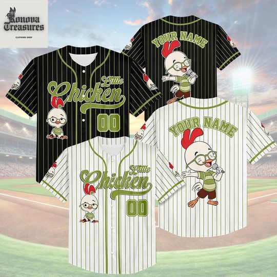 Discover Personalized Chicken Little Baseball Jersey, Disney Custom Jersey, Funny Chicken Tee, Classic Disney Outfit, Gift for Fans