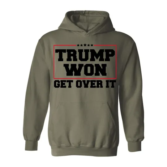 Discover President Donald Trump 47 MAGA Hoodie TRUMP WON GET OVER IT Fist Pump 2024 NEW