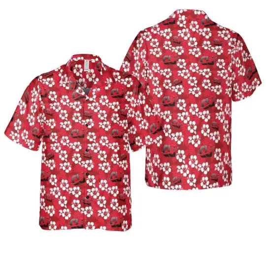 Discover Hibiscus Floral Pattern Aloha Hawaiian Shirt For Summer Funny Red Hawaiian Shirt